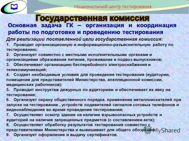 Тест по национальной безопасности. НЦТ тесты. Как проводить тестирование аудитории. Главная задача ГК. Правило проведения единого государства ..