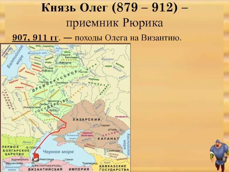 Походы князя владимира привели. Поход князя Олега на Царьград 907 карта. Поход Олега на Киев 907. Походы Олега на Киев 911.