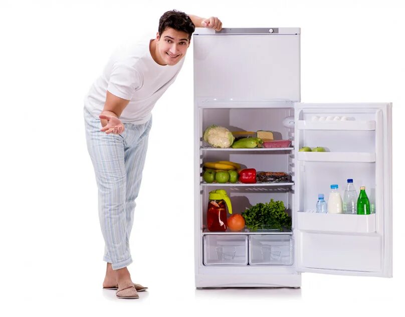 Next to the fridge