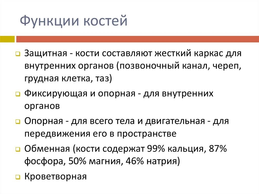 Какую функцию выполняет кость