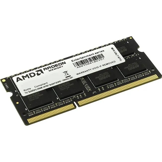 Оперативная память AMD Radeon r5 Entertainment Series [r538g1601u2s-u] 8 ГБ. Модуль памяти so-DIMM ddr3 4gb. AMD r534g1601s1s-Ugo. R538g1601u2sl-uo. Модуль памяти AMD r538g1601s2s-u ddr3 - 8гб 1600, so-DIMM, OEM.