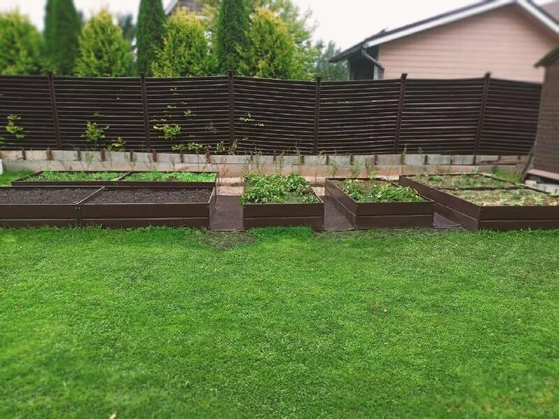 Ухоженные теплицы внутри. Полимерная лоза грядки. Бордюр оцинкованный воля грядка 1х2. Грядки 34. Грядки на ножках.