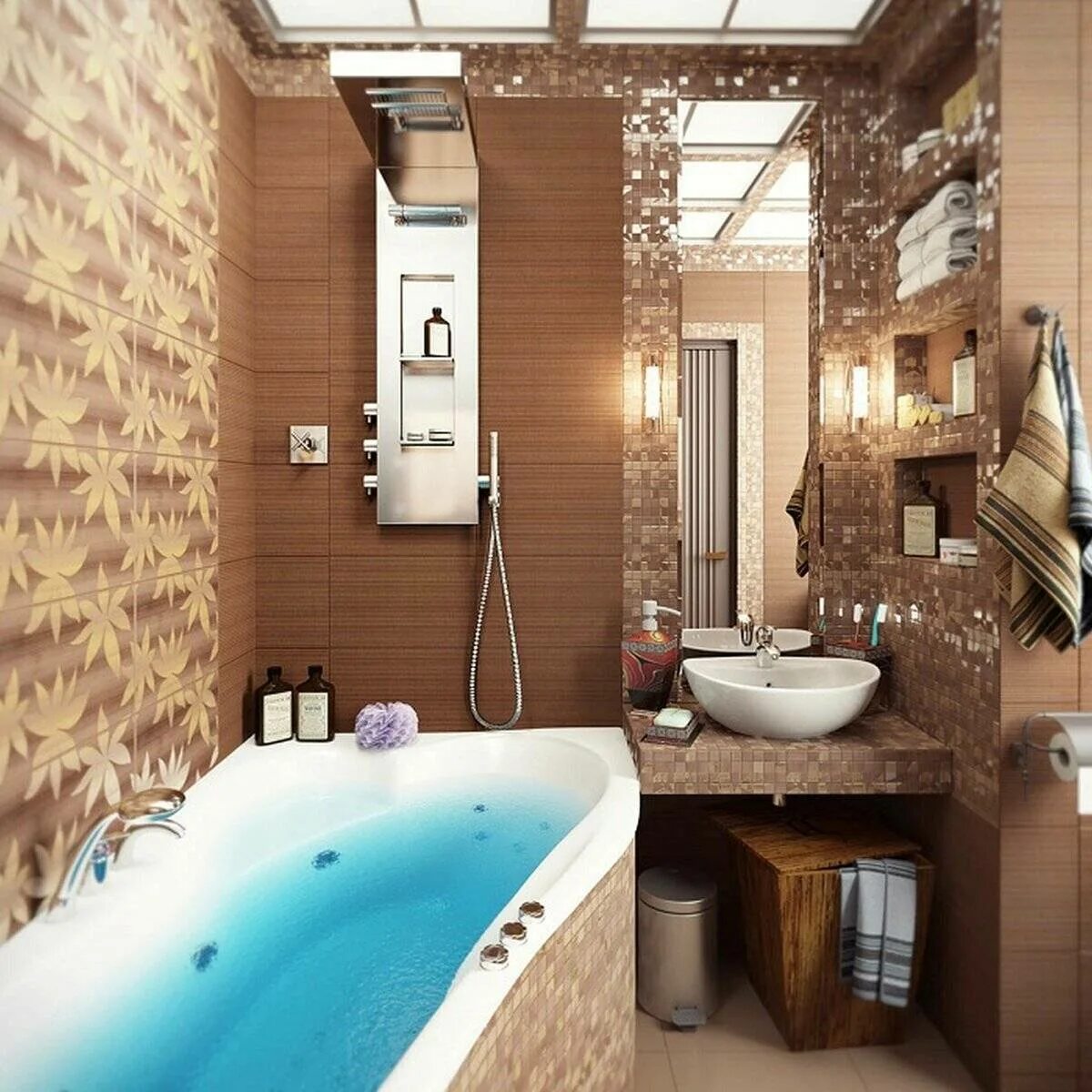 Ванная в стиле Прованс 3кв.м. Дизайнерская ванная комната. Уютная маленькая ванная. Дизайнерские решения для ванной комнаты.