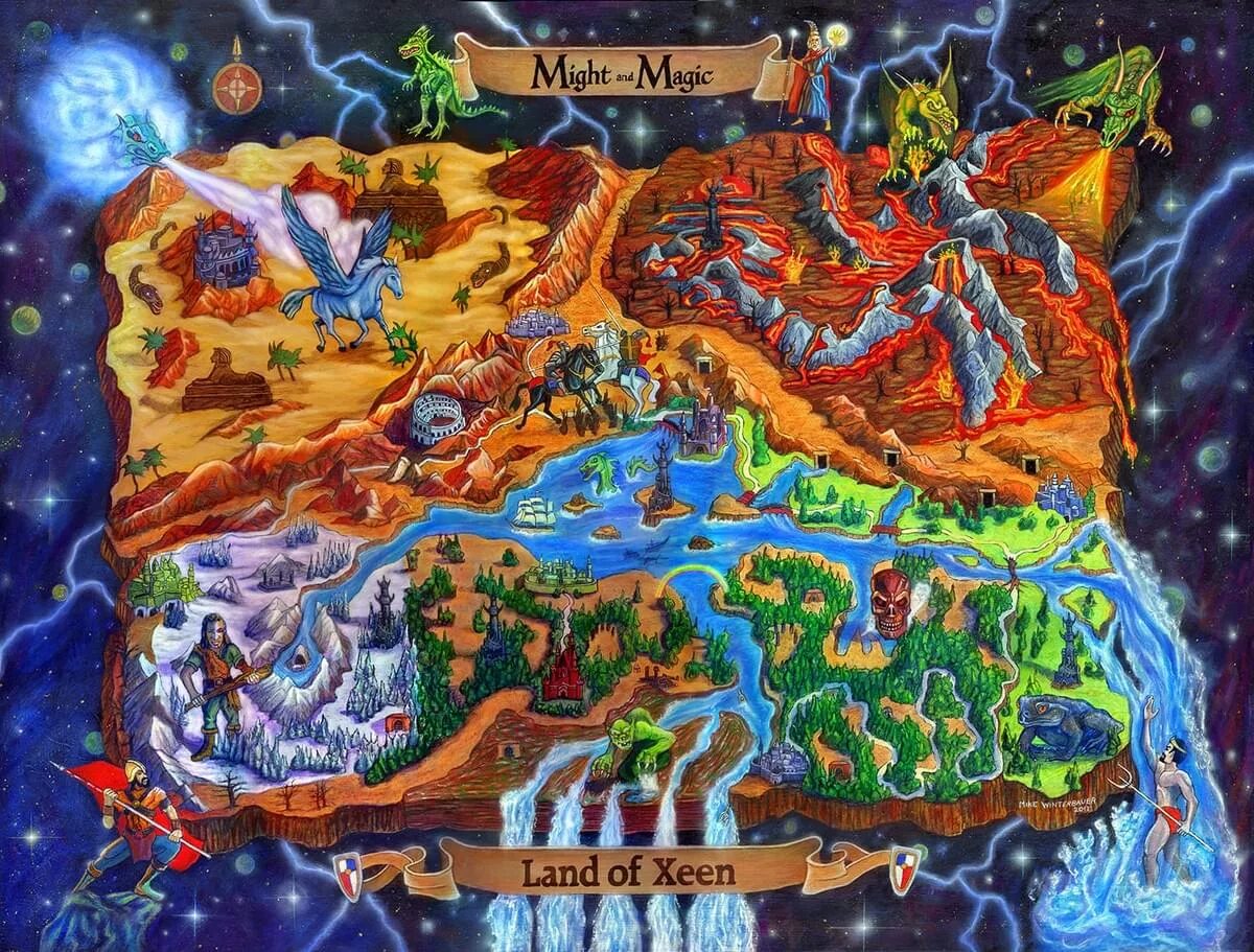 Мир мечей игра. Might and Magic 5 Darkside of Xeen. Might and Magic World of Xeen. Might and Magic Xeen. Мир Ксин меч и магия.