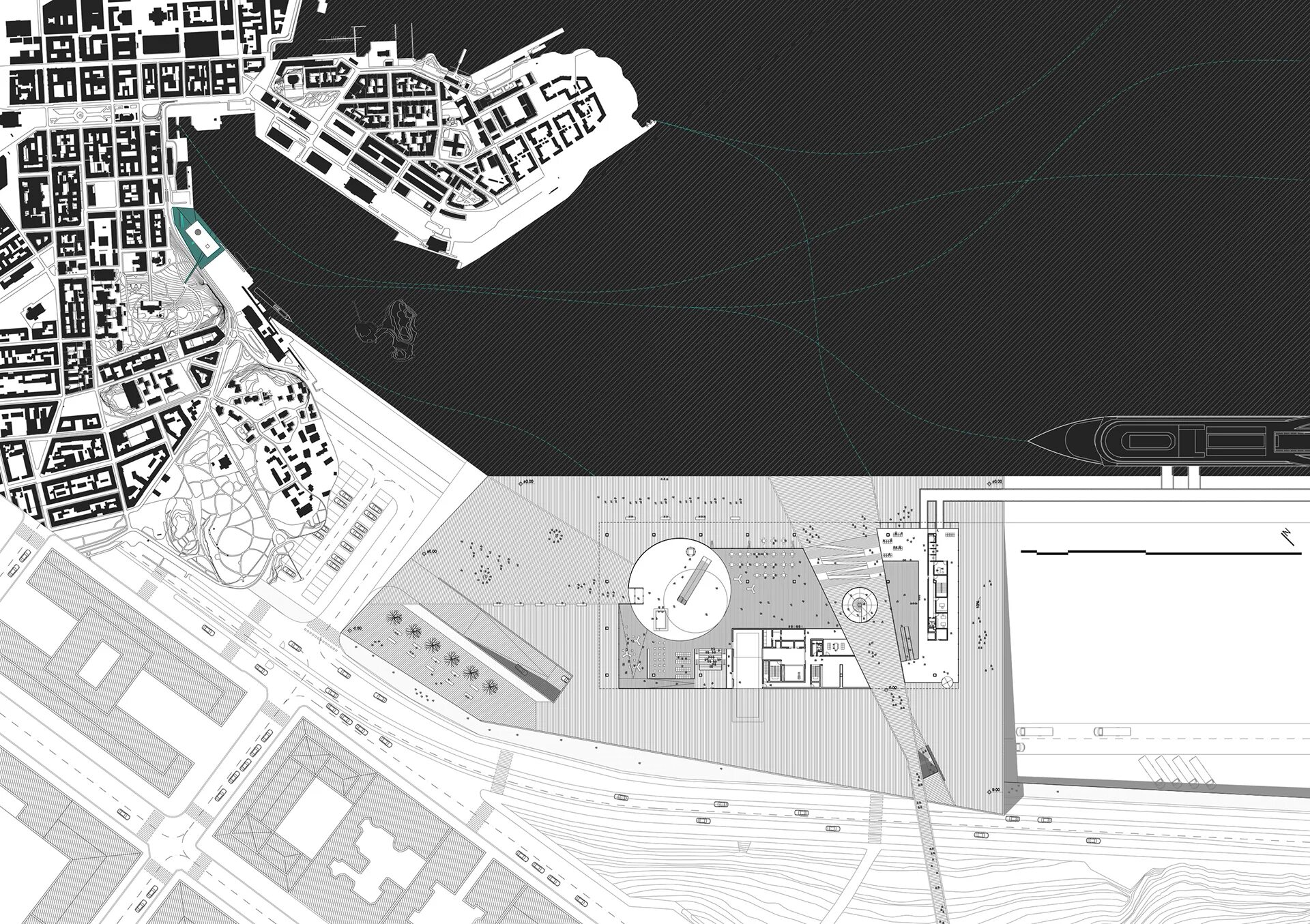 Local detail. Guggenheim Helsinki Stage проект. Helsinki Jatkasaari Masterplan. Lighting Master Plan Helsinki.