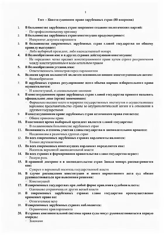 Конституционное право контрольная