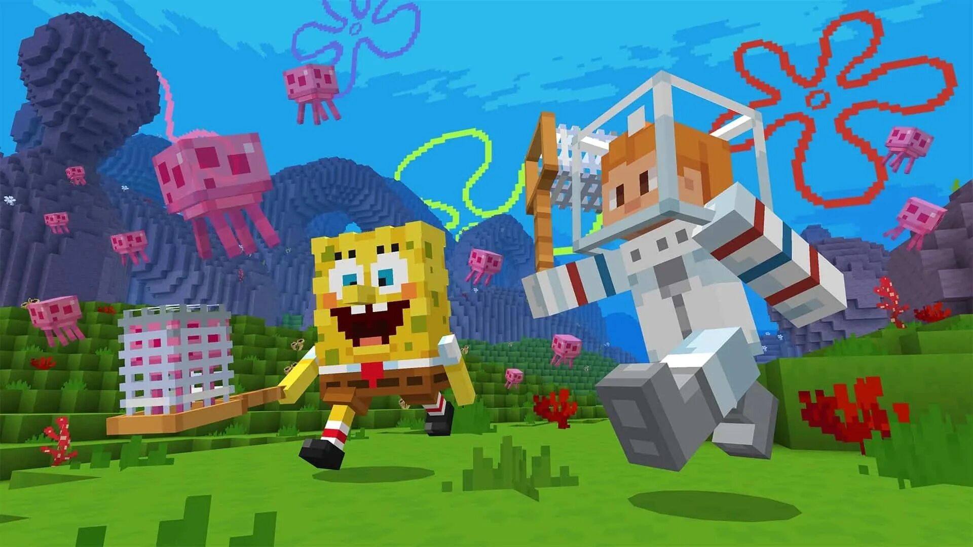 Spongebob minecraft. Minecraft x spongebob dlc. бикини боттом майнкрафт. spongebob squarepants minecraft. губка боб квадратные штаны майнкрафт.