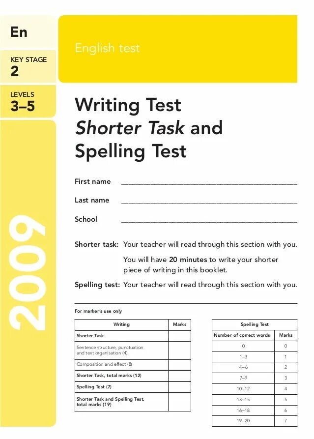 English test 3 writing