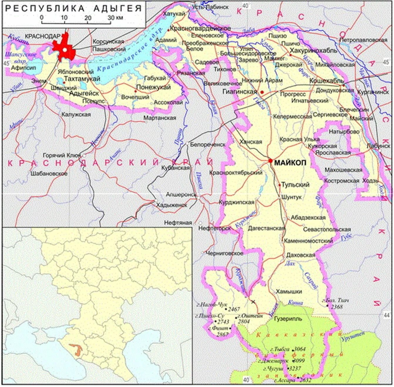 Республика адыгея какой край. Карта Республики Адыгея с населенными пунктами. Республика Адыгея подробная карта. Карта Адыгеи с населенными пунктами. Карта Республики Адыгея с населенными пунктами подробная.