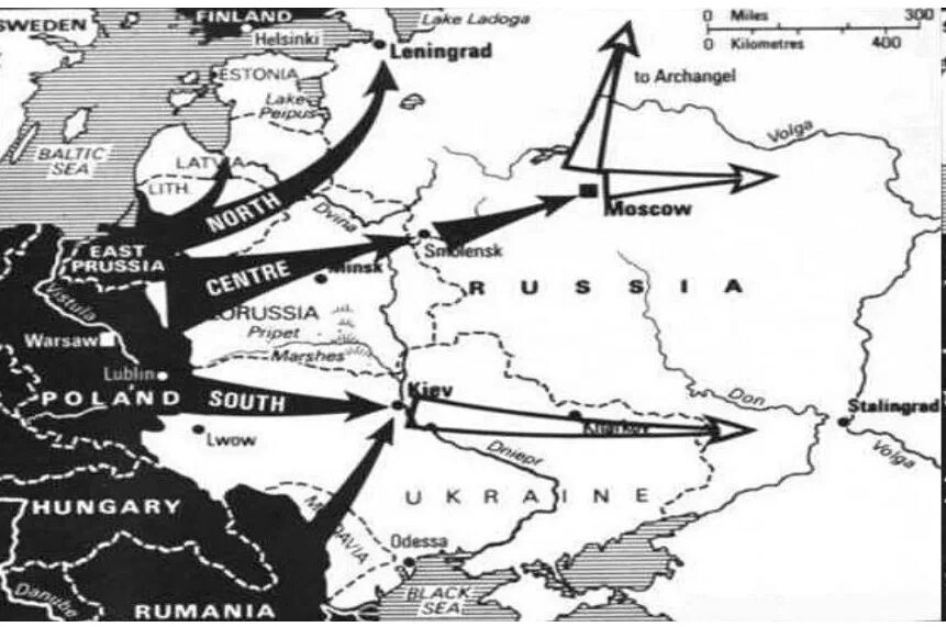 Нападение Германии на СССР план Барбаросса. Карта плана Барбаросса 1941.