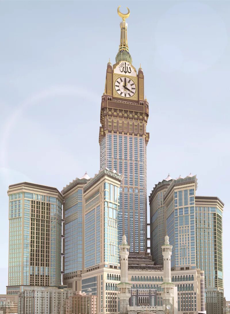 Башня Абрадж Аль-Бейт. Часовая башня Абрадж Аль-Бейт. Королевская часовая башня в Мекке. Mecca Royal Clock Tower Hotel Мекка Саудовская Аравия. Высотные часы