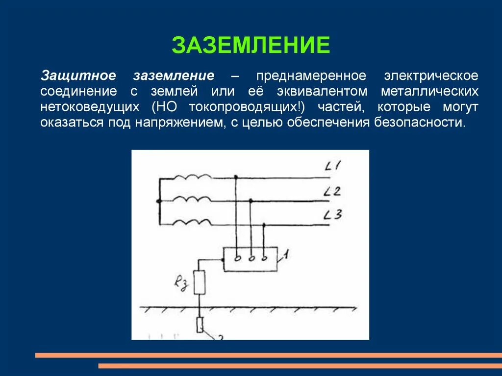 Преднамеренное электрическое соединение металлических. Понятие о защитном заземлении электроустановок. Заземление Электротехника схема. Защитное заземление. Назначение, устройство, схемы заземления.. Монтаж защитного заземления кратко.