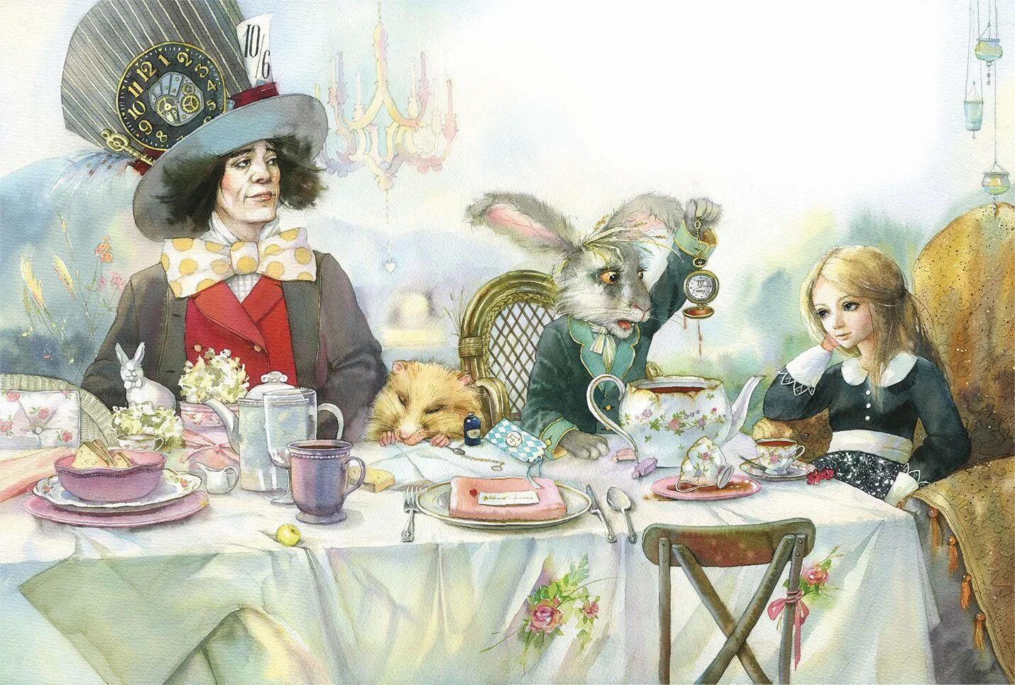 Алиса в стране чудес первая глава. Льюис Кэрролл безумное чаепитие. Льюис Кэрролл Алиса в стране чудес чаепитие. Алиса в стране чудес чаепитие у Шляпника.