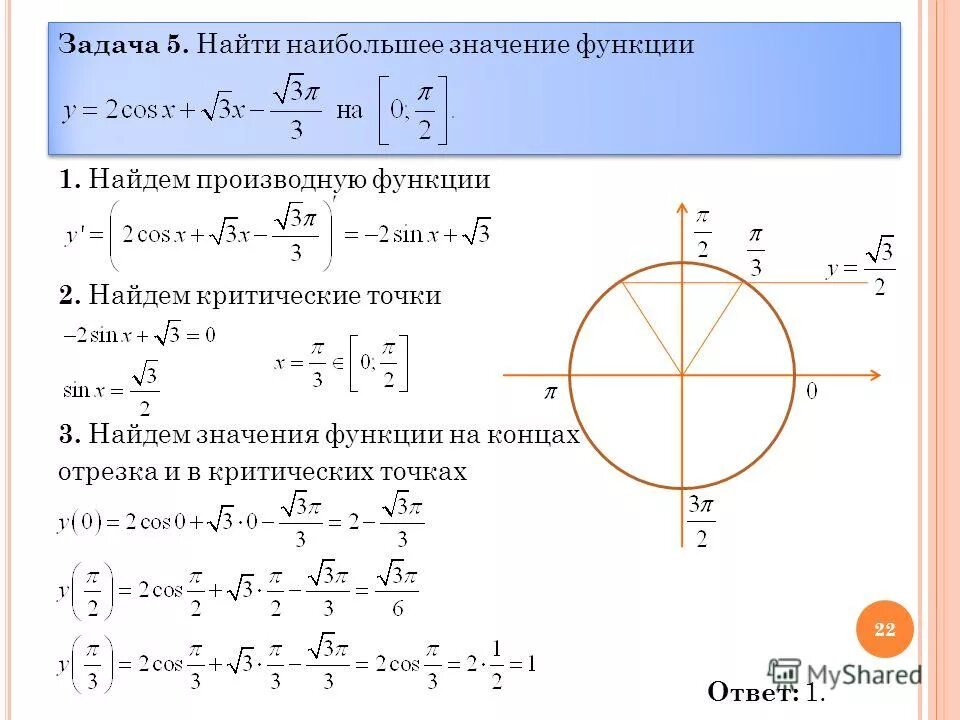 Найди значение функции в указанной точке