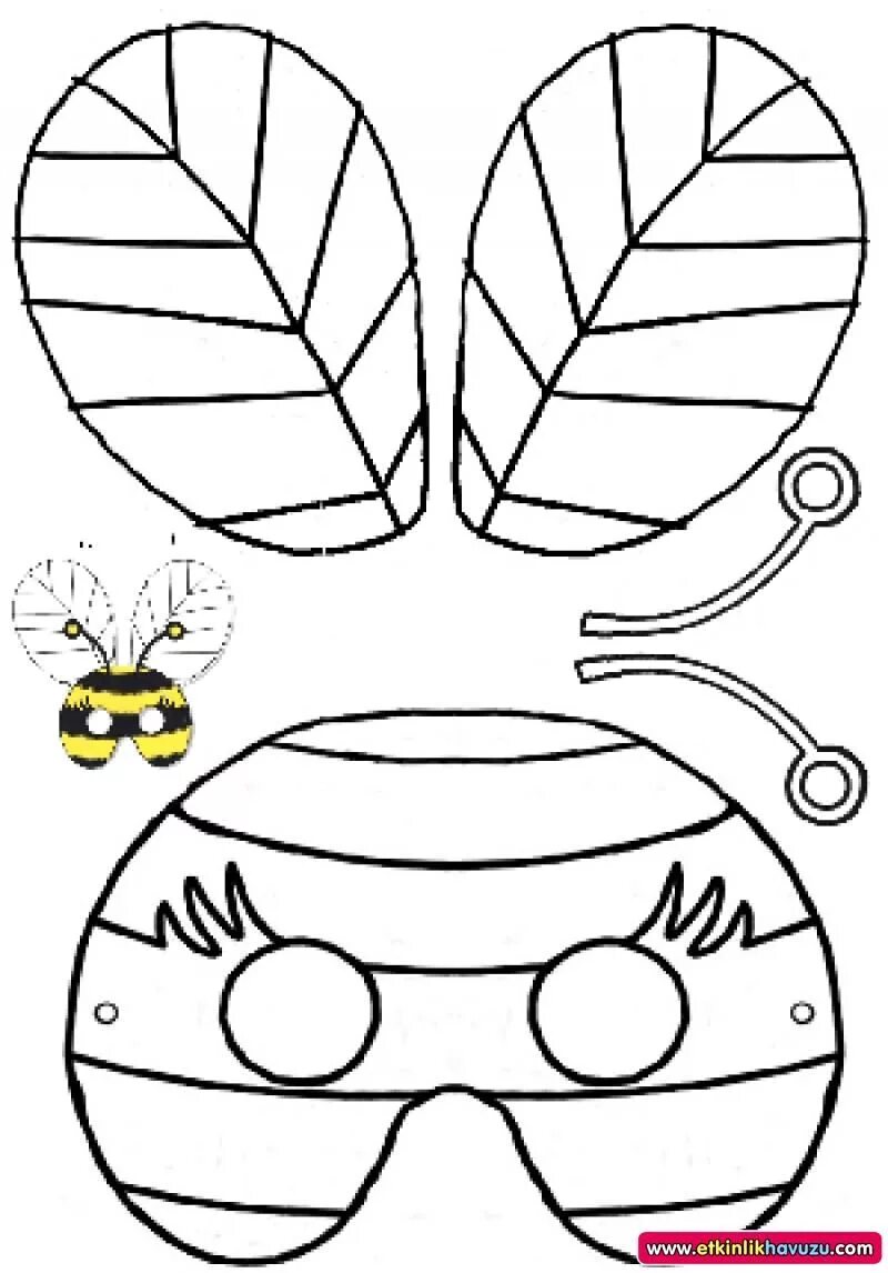 Шаблоны мухи цокотухи. Маска Пчелка для детей. Маска пчелы на голову. Поделка пчела. Маска пчелы раскраска.