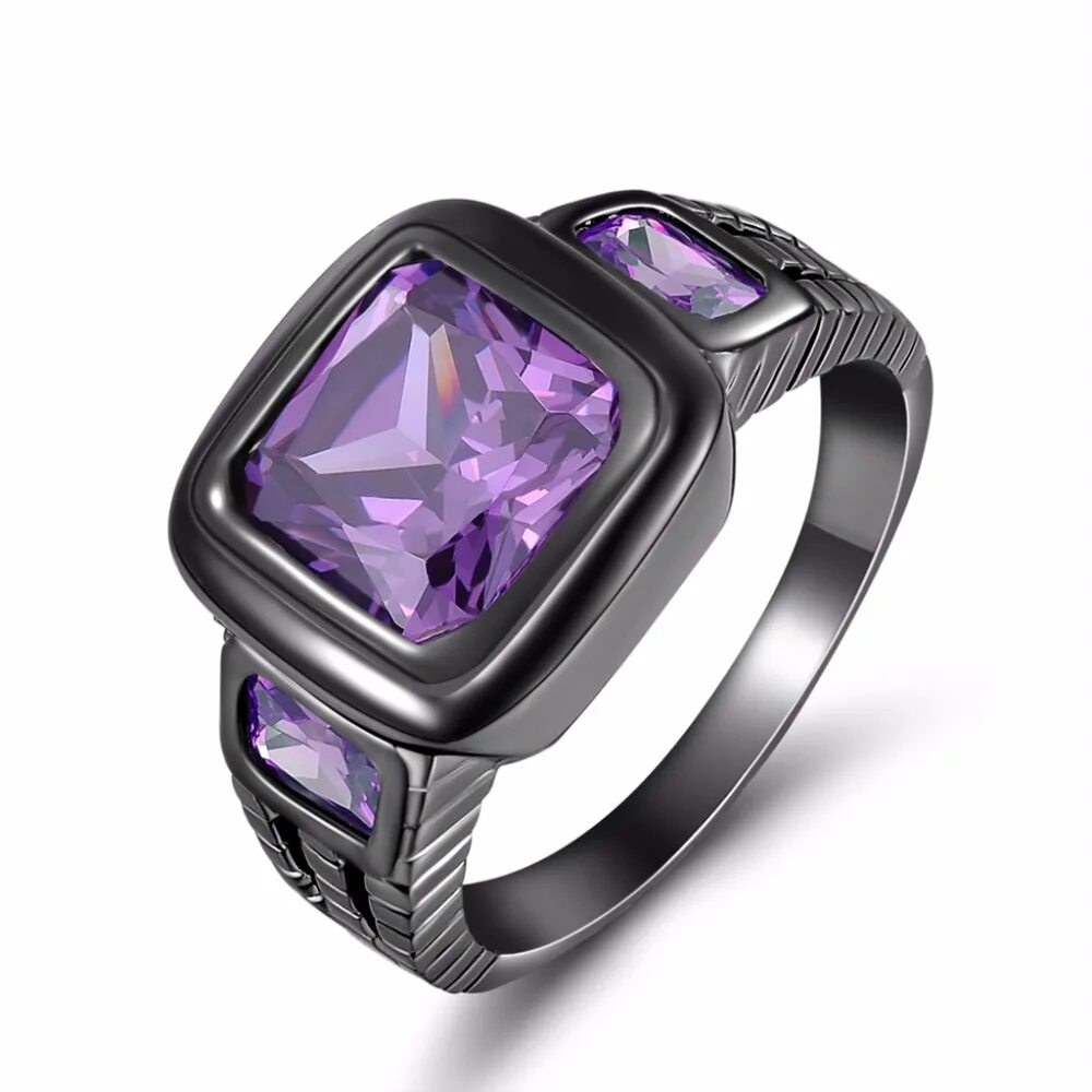 мужской перстень с аметистом серебро