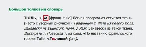 Тюль род число