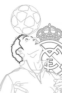 Раскраска Эмблемы ЦСКА и Реал Мадрид с футбольными мячами #281938