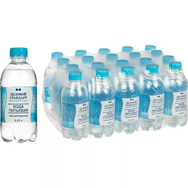 Сколько бутылок воды в упаковке. Вода деловой стандарт 0.33. Вода питьевая 0.33 негазированная. Деловой стандарт вода негазированная 0,5. ПЭТ 0,33.