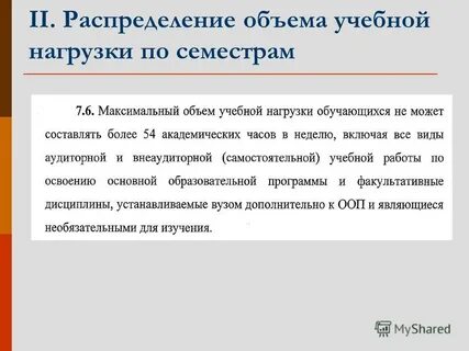 Объем обязательной учебной нагрузки