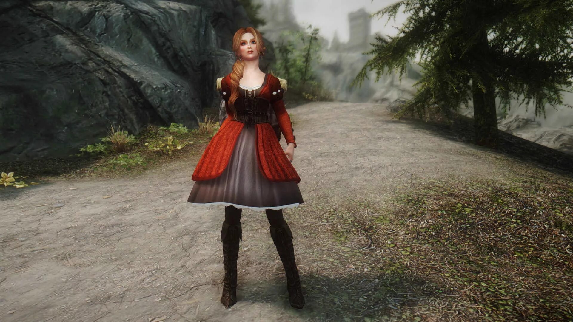 7b dress right 5. Skyrim Dress Mod Торн. Скайрим платья. Платье пышное скайрим. Скайрим мод HDT платья.