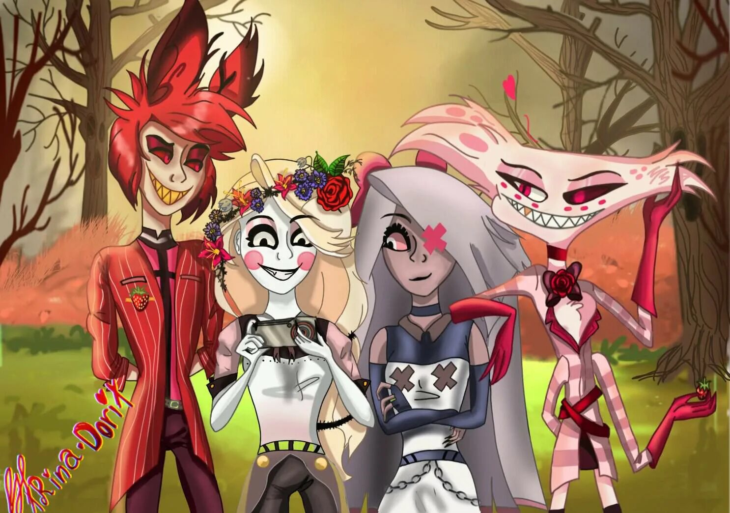 экзорцисты отель хазбин. отель хазбин чарли арт. отель хазбин аластор кадры. чарли и хаск отель хазбин. молли отель хазбин.