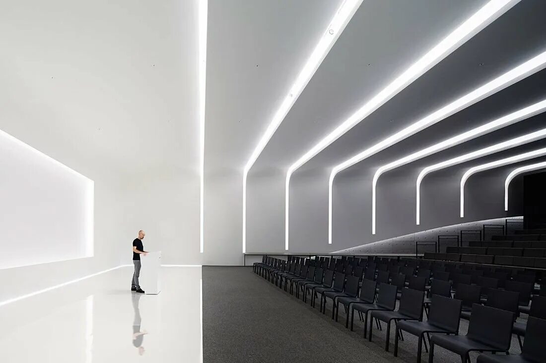 Hyundai Capital Convention Hall. Интерьер концертного зала современный. Дизайн концертного зала освещения. Актовый зал в стиле Минимализм.