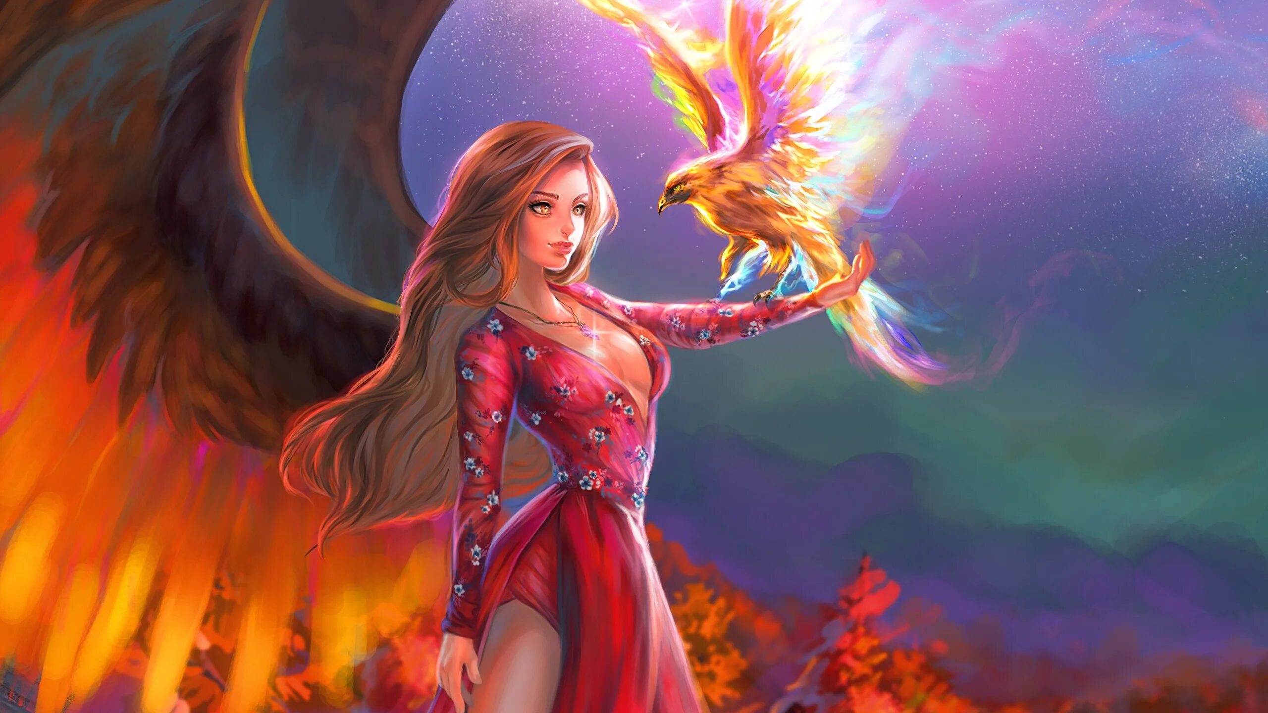 Девушка феникс. Феникс арт хуманизация. Огненная фея. Phoenix girl. Девушка феникс фэнтези.