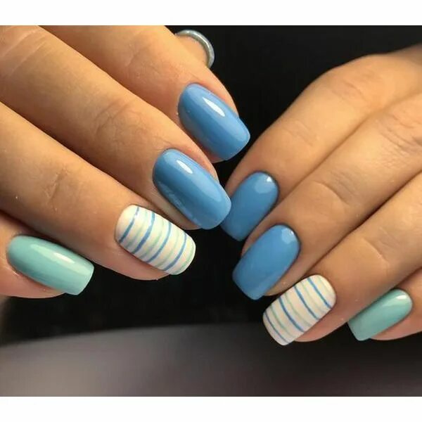 33 Trendy Blue Nail Styles In 2019 Koees Blog Fake gel nails, Manicure, Swag nai