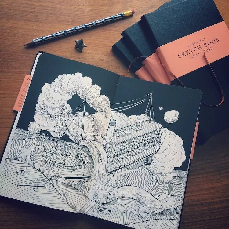 Книжный клуб + артбук. Скетчбуки художников. Рисунки в скетчбук. New art book. Дизайнерские обложки.