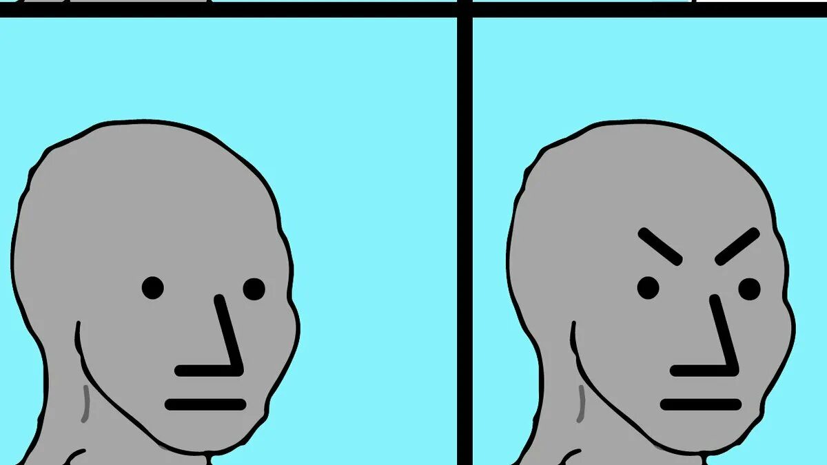 Ври мен. НПС Мем. NPC мемы. NPC Wojak Angry. Мем Angry.