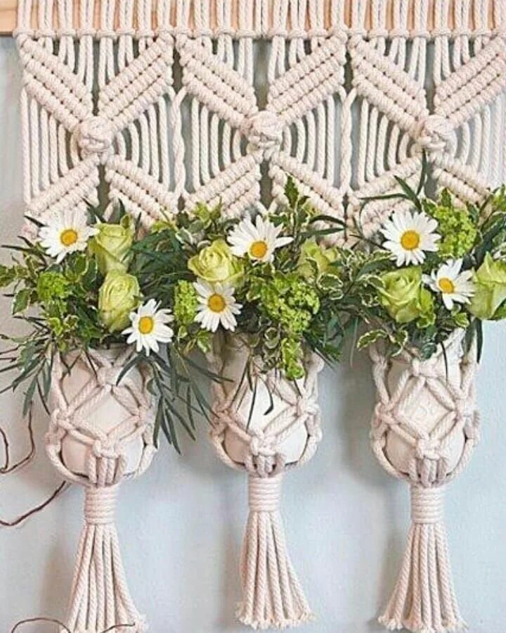 Цветы в технике макраме