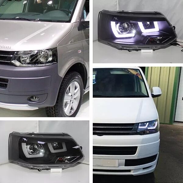 Vw t5 фары. VW t5 Multivan led. Led на t6 Multivan. Led фары для VW Multivan t5. Светодиодные фары т5 Фольксваген.