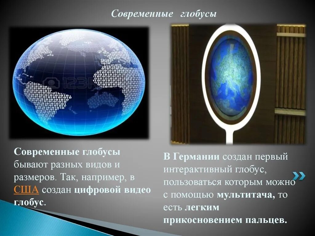 Глобус для презентации. Виды глобусов с описанием. Сообщение о современных глобусах. Информация о глобусе.