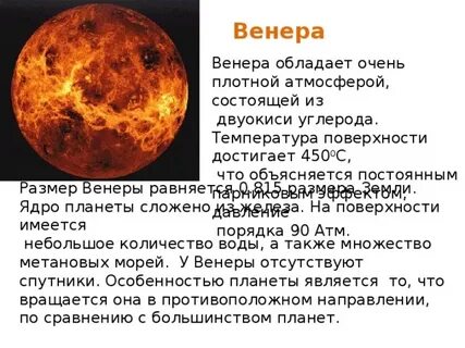Размер венеры диаметр