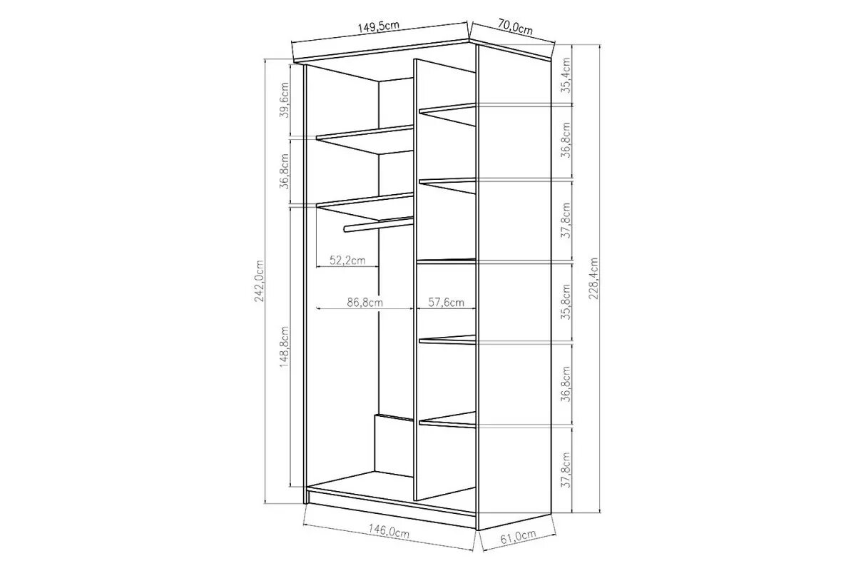 Шкаф-купе Байкал-2 150 см. Шкаф раздвижной 2х дверный чертеж 1500*2400. Шкаф купе ширина 150. Шкаф высота 150 см.