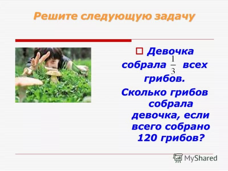 Задача про огурцы и грибы в бочонке. Маша и грибы. Видео девочка задача грибы. Сколько грибов в третьем бочонке. Презентация найди их.