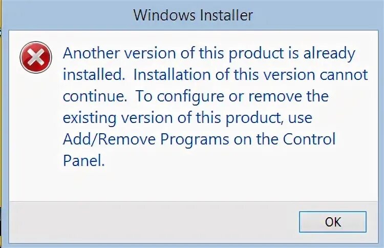 A new version is available. MSI Error. Another installation is already in progress. Как убрать ошибку the installed Version of. Cannot install a product when a Newer Version is installed..