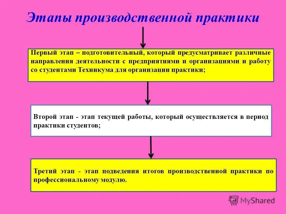 Основными направлениями работы практики. Задачи производственной практики на предприятии. Основные этапы прохождения практики. Мероприятия по содействию трудоустройства выпускников колледжа. Задание на преддипломную практику.