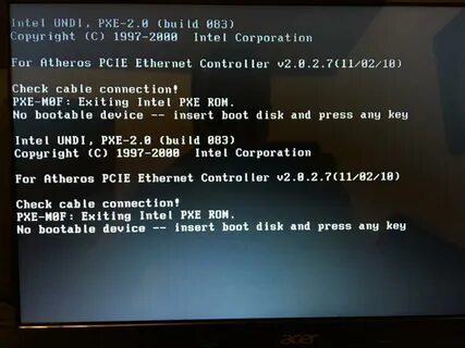 Exiting pxe rom