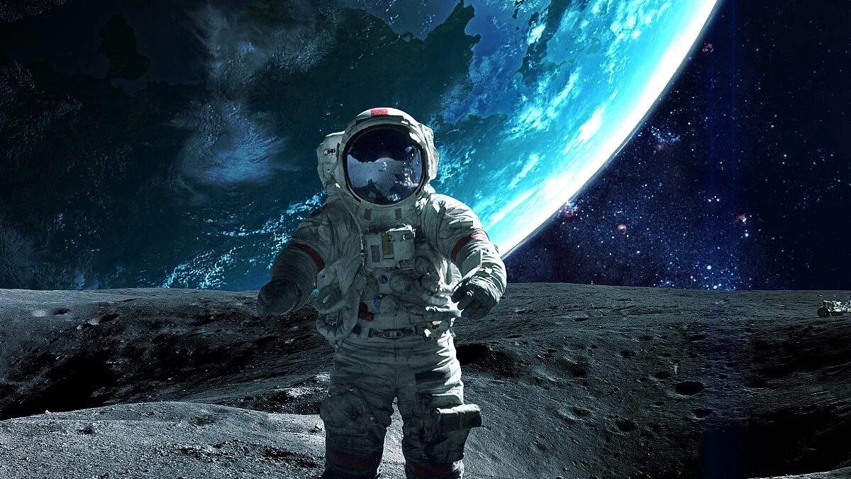 Я смотрю на луну и никак не. Космонавт на Луне. Космонавт в космосе. Человек в космосе. Космонавт на Луне арт.