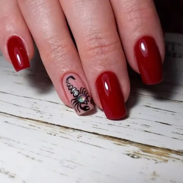 Manicure with scorpions on nails