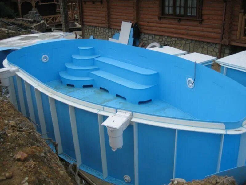 Бассейн из полиэтилена. 5. Бассейны каркасные пластиковые. Полипропиленовый бассейн 4м * 2м. Полипропиленовый бассейн.