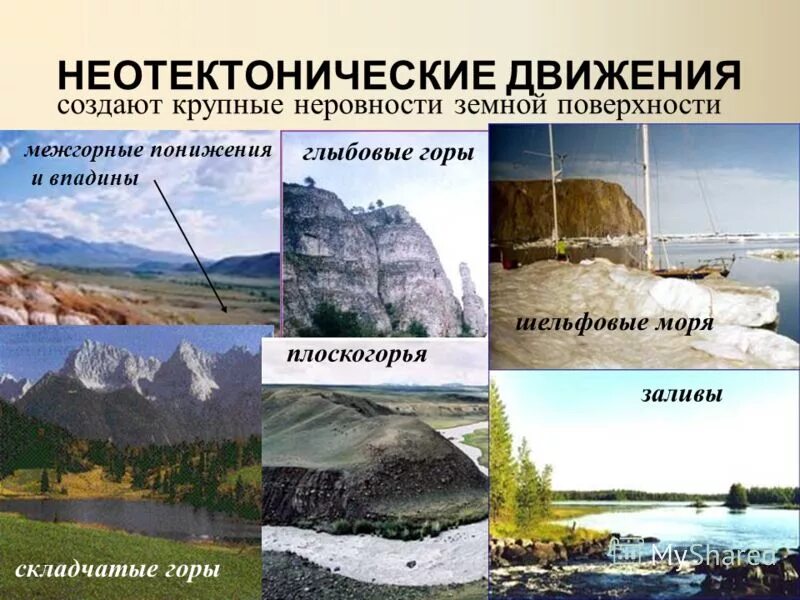 К тектоническим формам рельефа относятся
