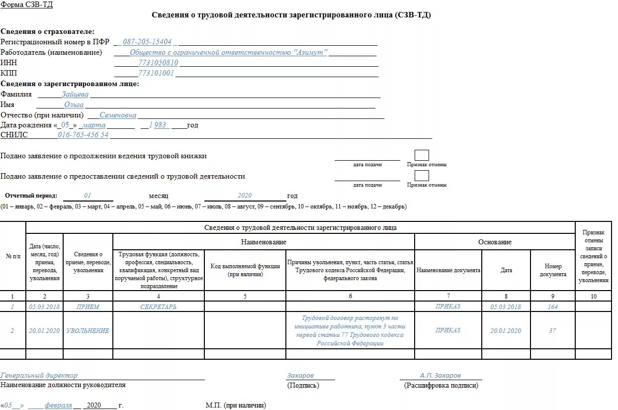 Аф сх 1.1 сзв тд. СЗВ-ТД при увольнении образец заполнения 2022. СЗВ-ТД образец заполнения при увольнении. СЗВ-ТД при увольнении образец 2022. Заполнение СЗВ-ТД при увольнении.