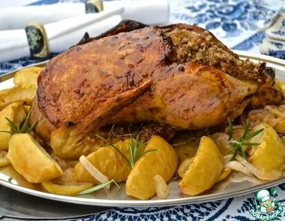 Утка с гречкой и яблоками