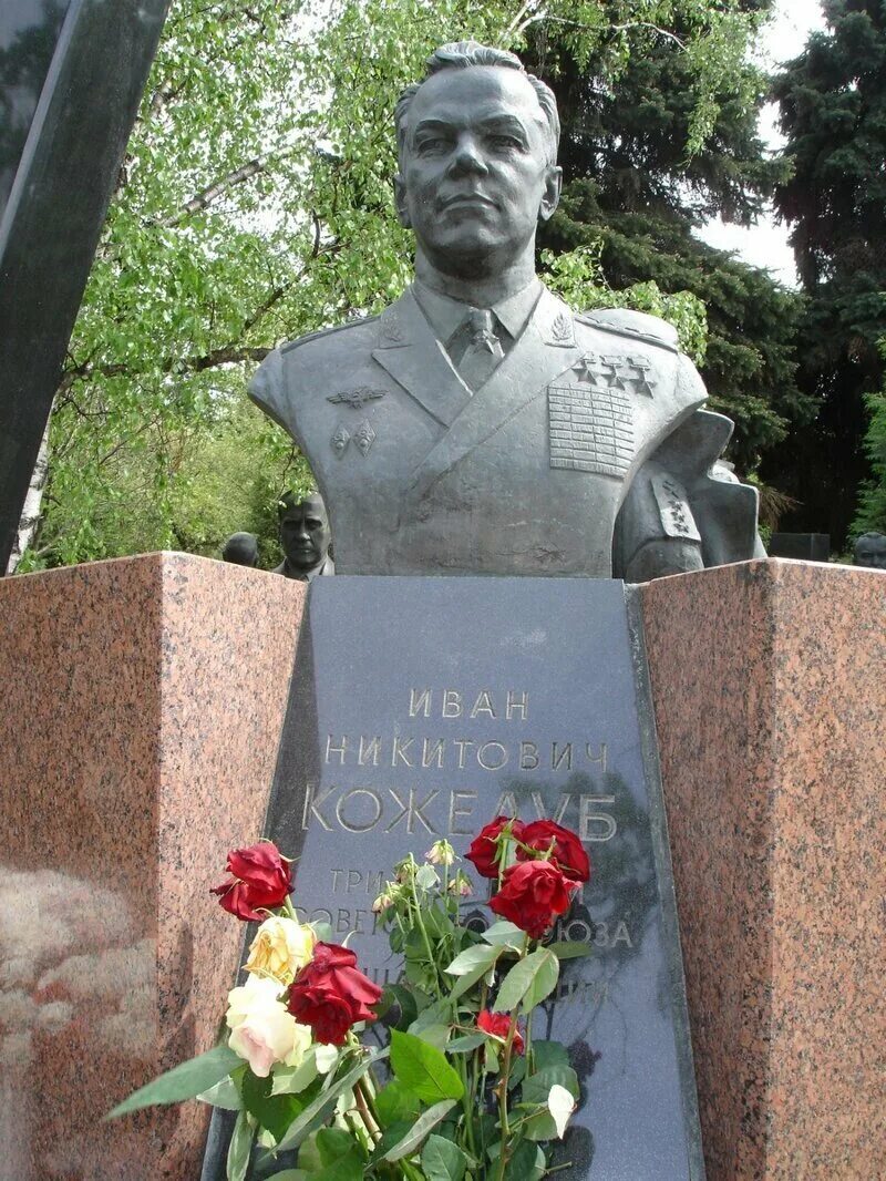 Где похоронен летчик. Могила Кожедуба на Новодевичьем кладбище.