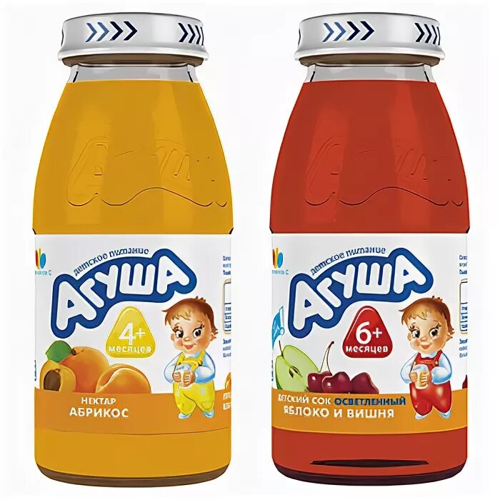 Агуша. Детские соки. Сок для детей. Сок Агуша в стеклянных бутылках.