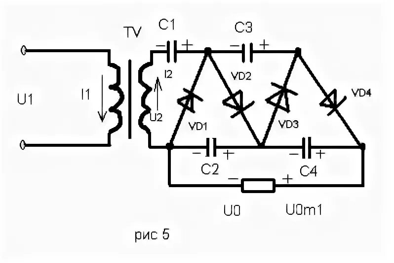 Выпрямитель с умножением напряжения схема. Двухполупериодный выпрямитель умножитель напряжения схема. Выпрямитель удвоитель напряжения. Выпрямитель с удвоением напряжения схема.
