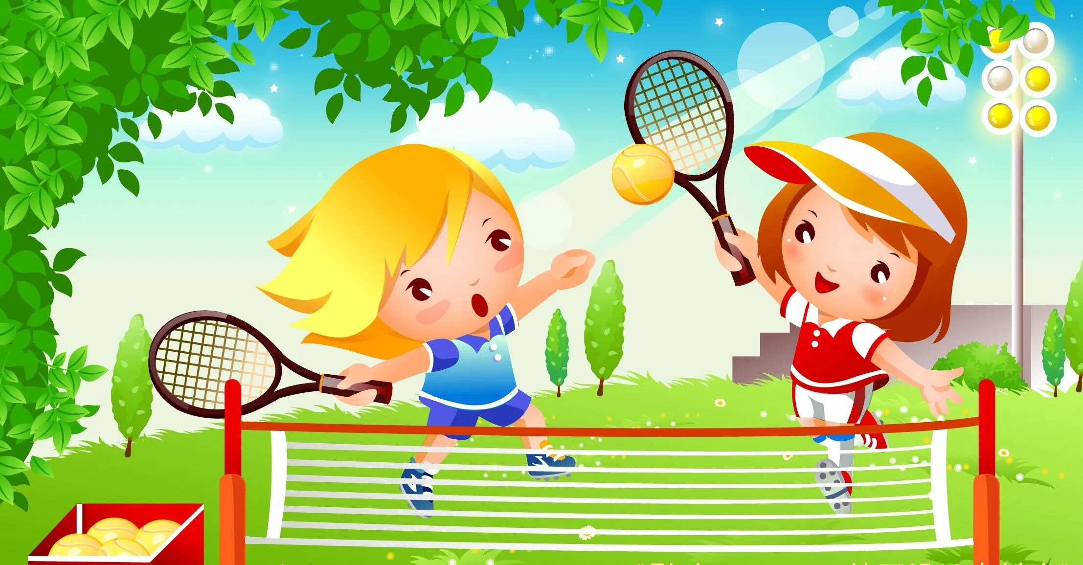 You can play tennis your. Летние виды спорта для дошкольников. Спортивные игры для детей. Спортивные дети мультяшные. Занятие спортом рисунок для детей.